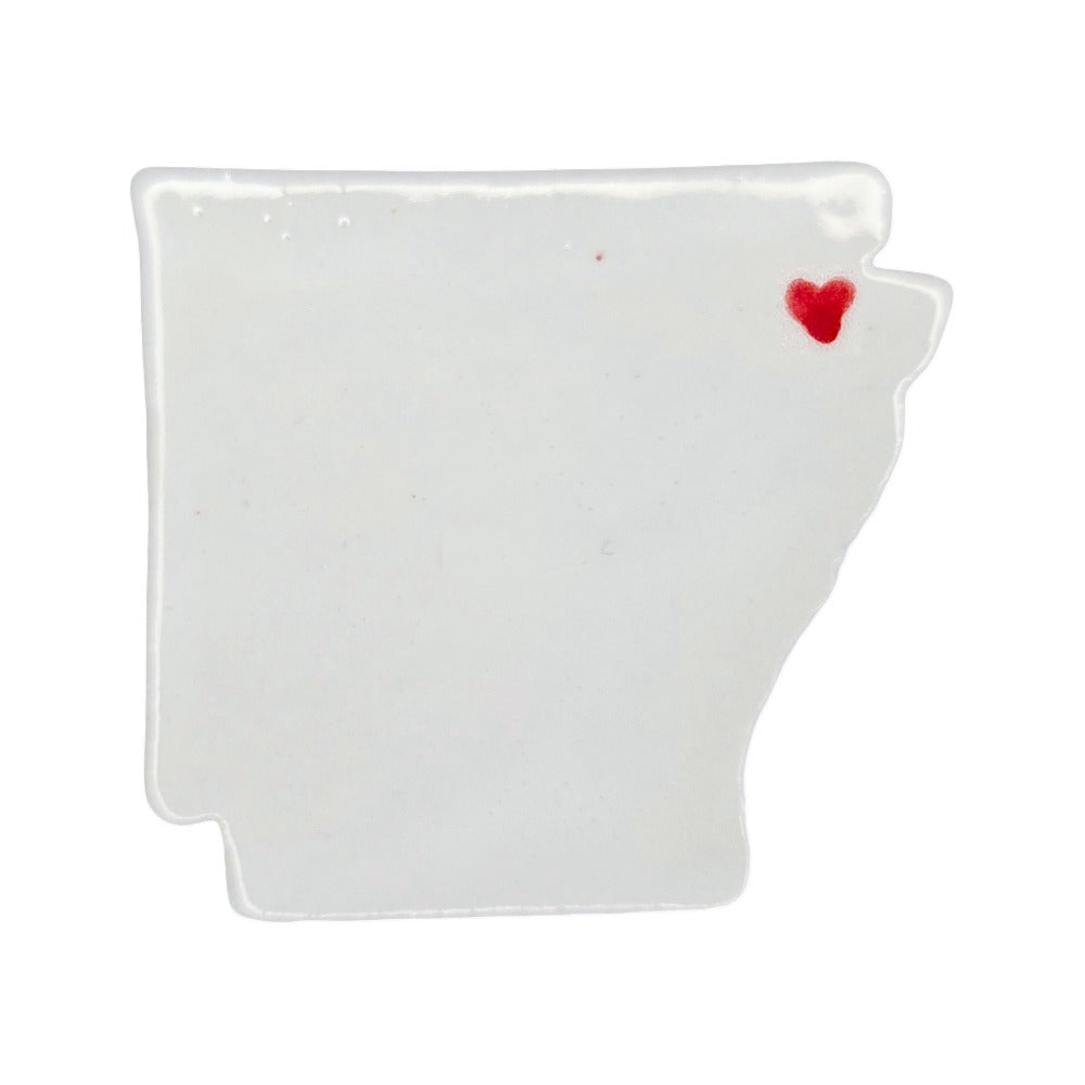 Jonesboro Ceramic Magnet - Handmade Arkansas Souvenir with Heart Design