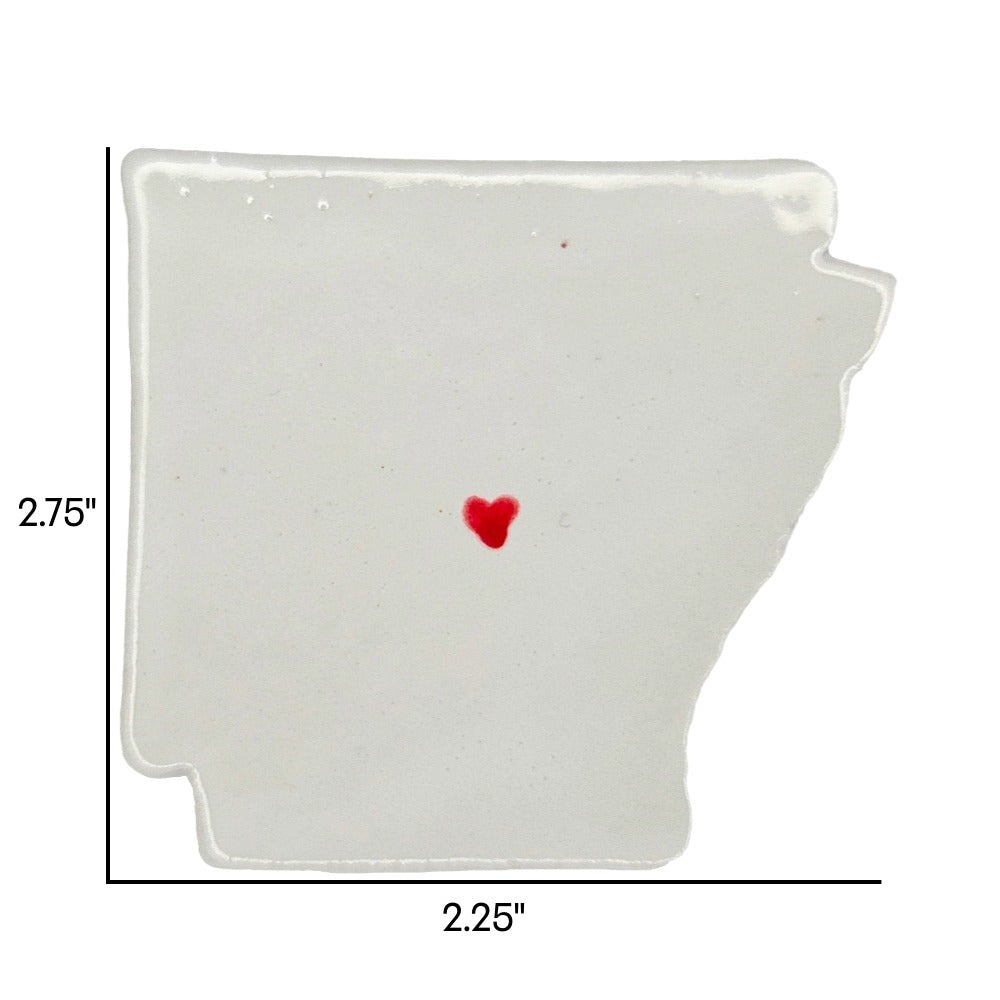 Pine Bluff Ceramic Magnet - Handmade Arkansas Souvenir with Heart Design