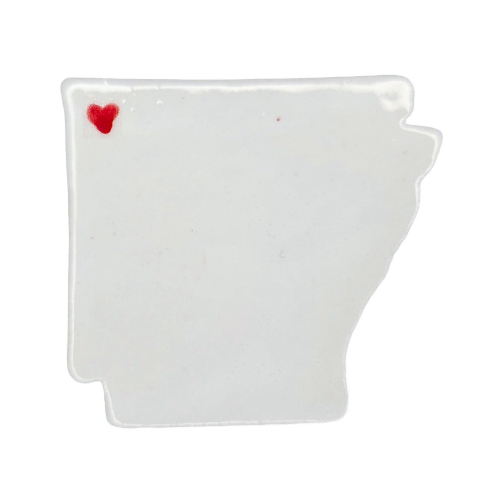 Springdale Ceramic Magnet - Handmade Arkansas Souvenir with Heart Design