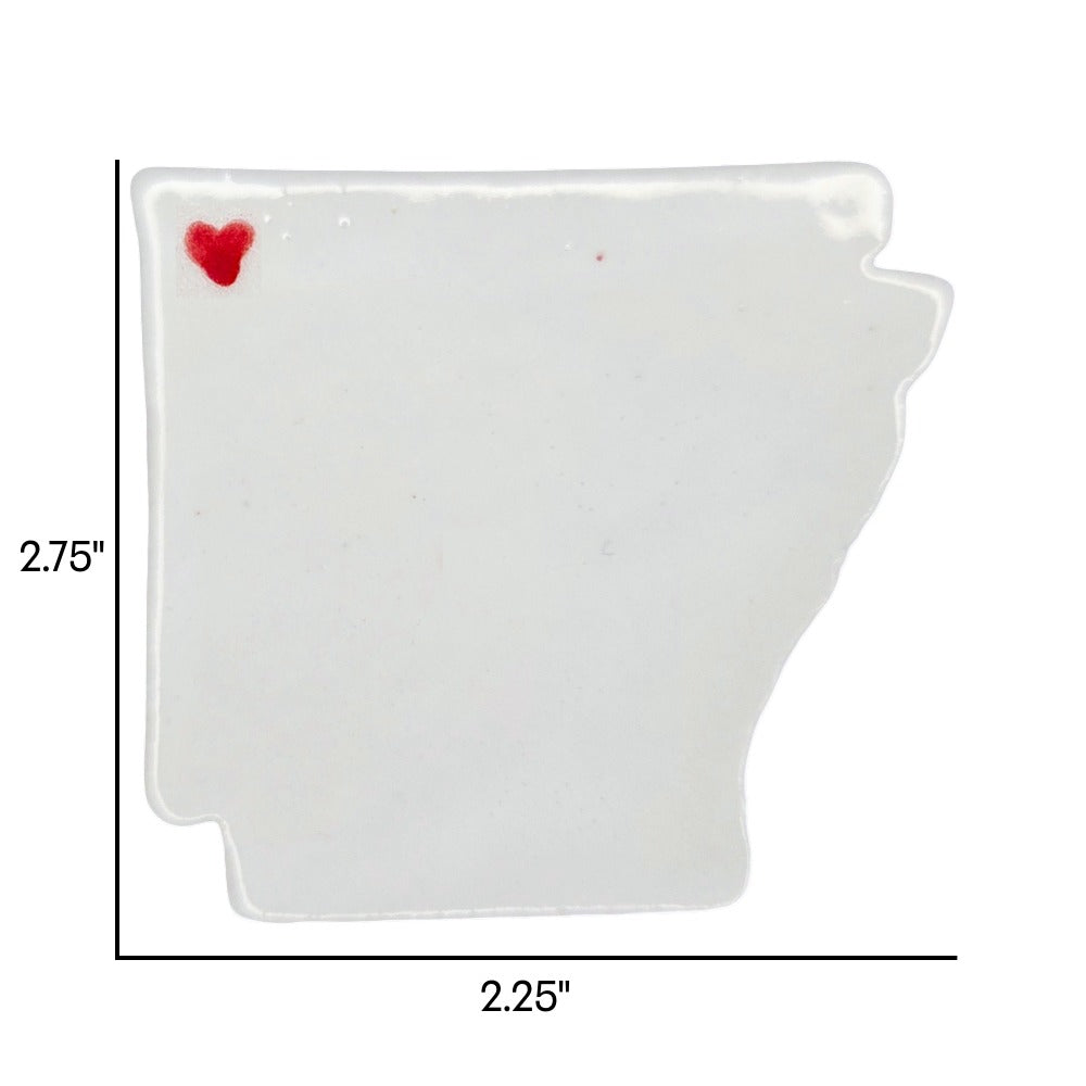 Springdale Ceramic Magnet - Handmade Arkansas Souvenir with Heart Design