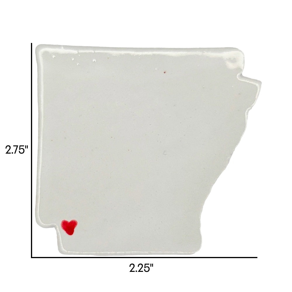 Texarkana Ceramic Magnet - Handmade Arkansas Souvenir with Heart Design