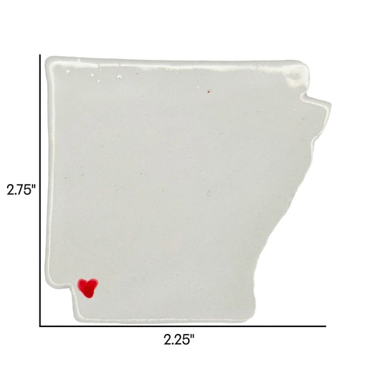 Texarkana Ceramic Magnet - Handmade Arkansas Souvenir with Heart Design