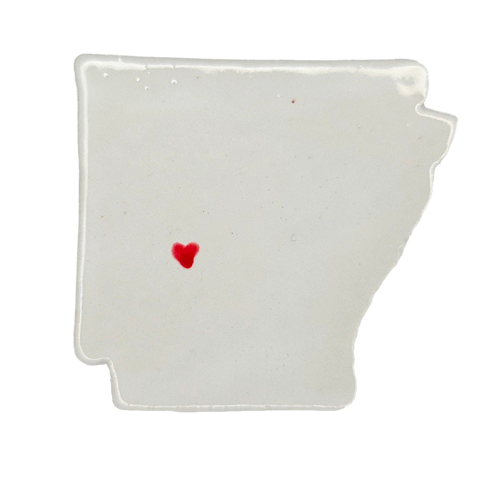 Hot Springs Ceramic Magnet - Handmade Arkansas Souvenir with Heart Design