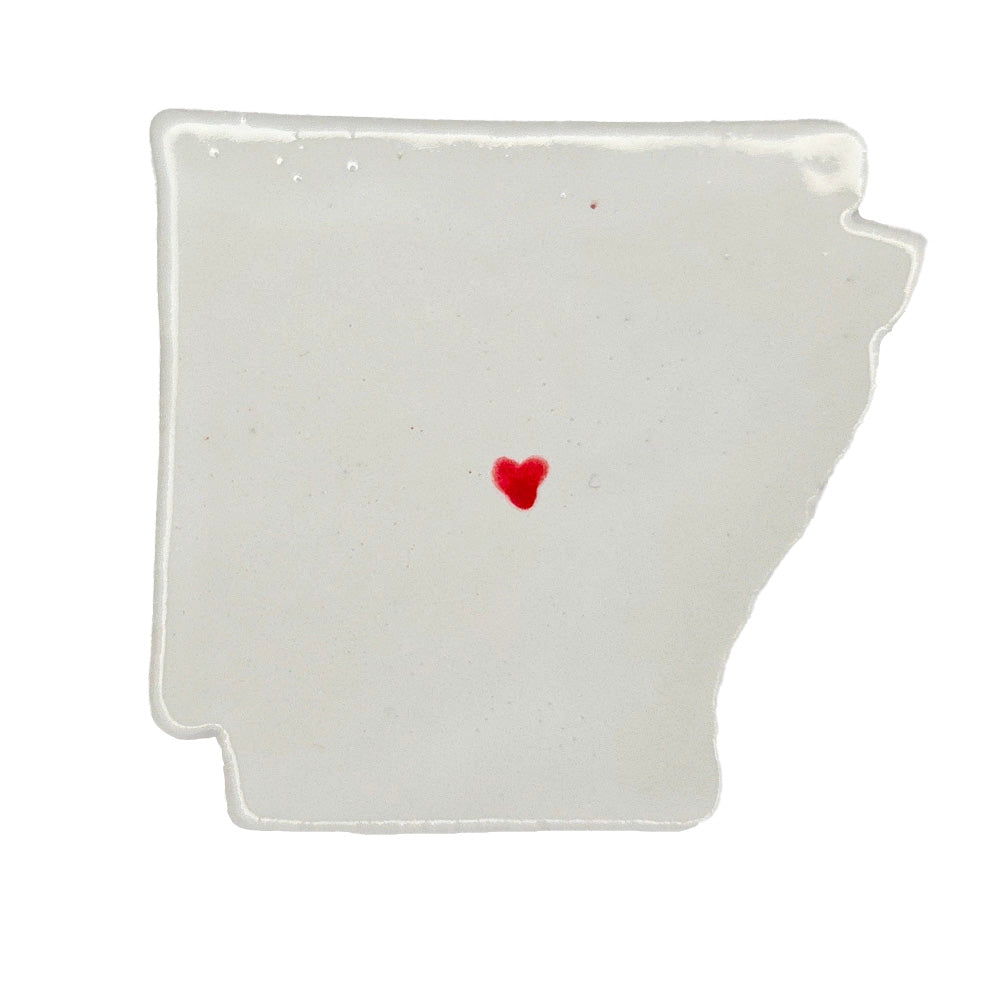 Pine Bluff Ceramic Magnet - Handmade Arkansas Souvenir with Heart Design