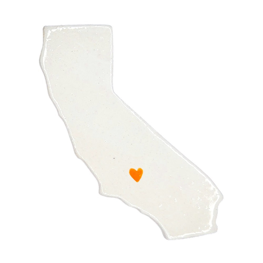 Bakersfield Ceramic Magnet - Handmade Central Valley California Souvenir with Heart Design