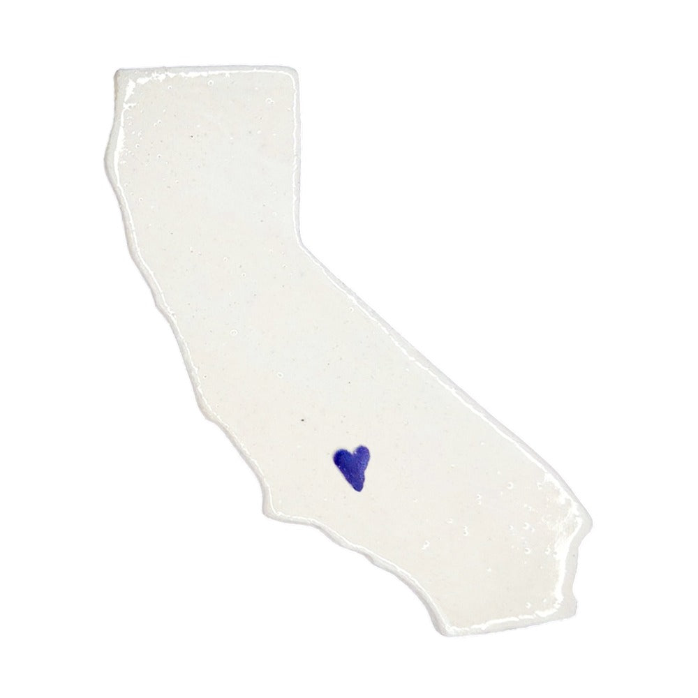 Bakersfield Ceramic Magnet - Handmade Central Valley California Souvenir with Heart Design