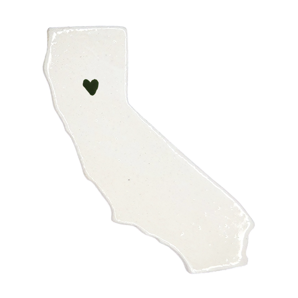 Chico Ceramic Fridge Magnet - Handmade California Souvenir with Heart Design