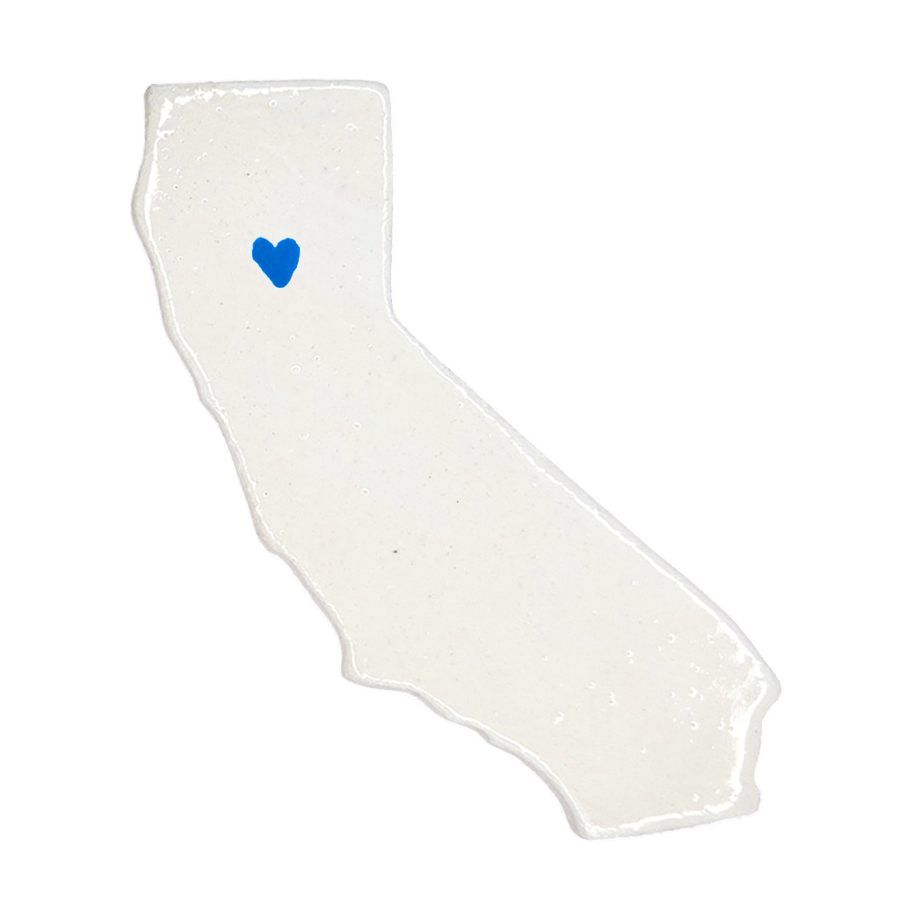 Chico Ceramic Fridge Magnet - Handmade California Souvenir with Heart Design