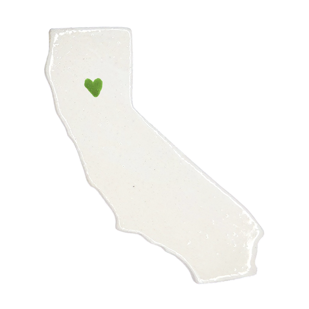 Chico Ceramic Fridge Magnet - Handmade California Souvenir with Heart Design