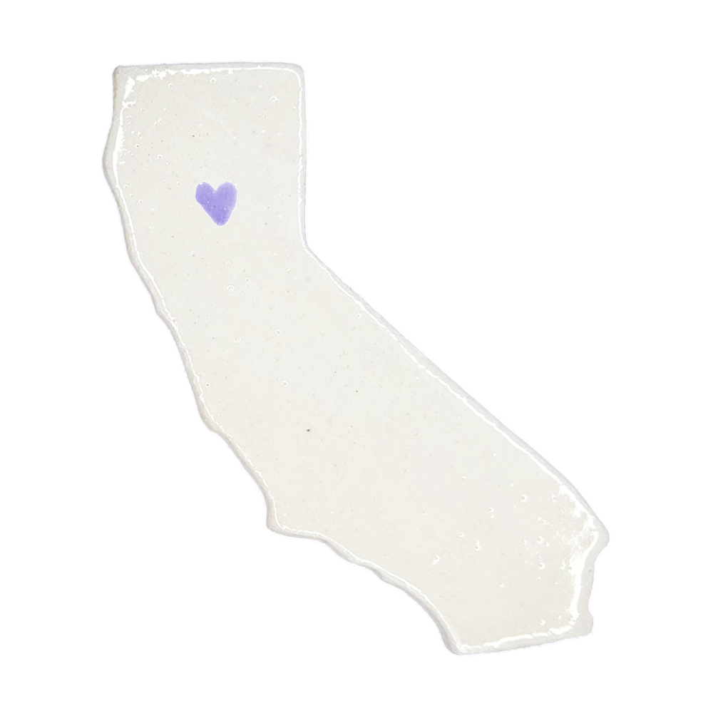 Chico Ceramic Fridge Magnet - Handmade California Souvenir with Heart Design