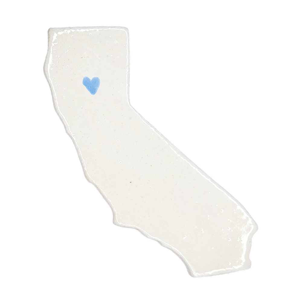 Chico Ceramic Fridge Magnet - Handmade California Souvenir with Heart Design