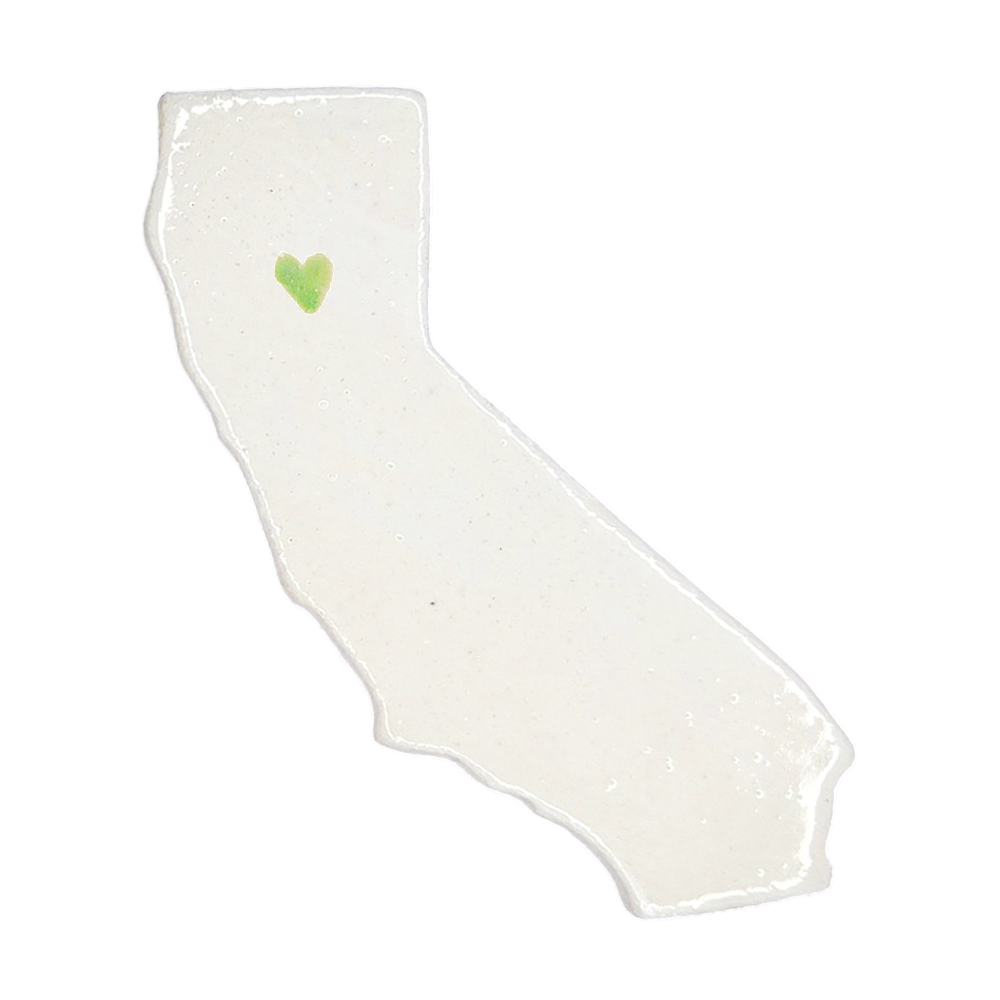 Chico Ceramic Fridge Magnet - Handmade California Souvenir with Heart Design