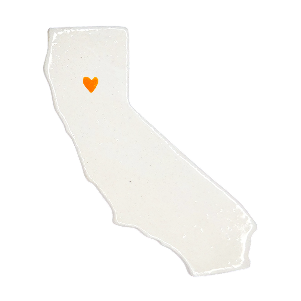 Chico Ceramic Fridge Magnet - Handmade California Souvenir with Heart Design
