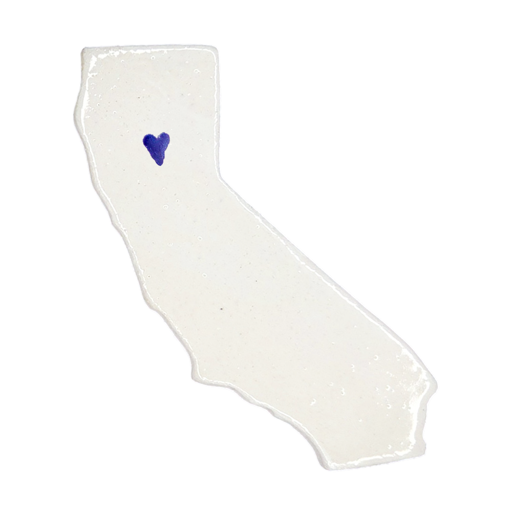 Chico Ceramic Fridge Magnet - Handmade California Souvenir with Heart Design