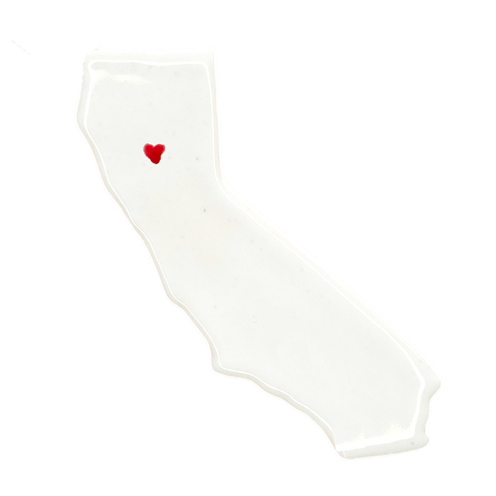 Chico Ceramic Fridge Magnet - Handmade California Souvenir with Heart Design