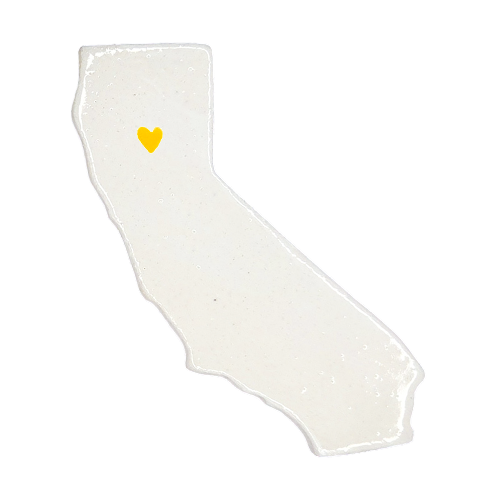 Chico Ceramic Fridge Magnet - Handmade California Souvenir with Heart Design