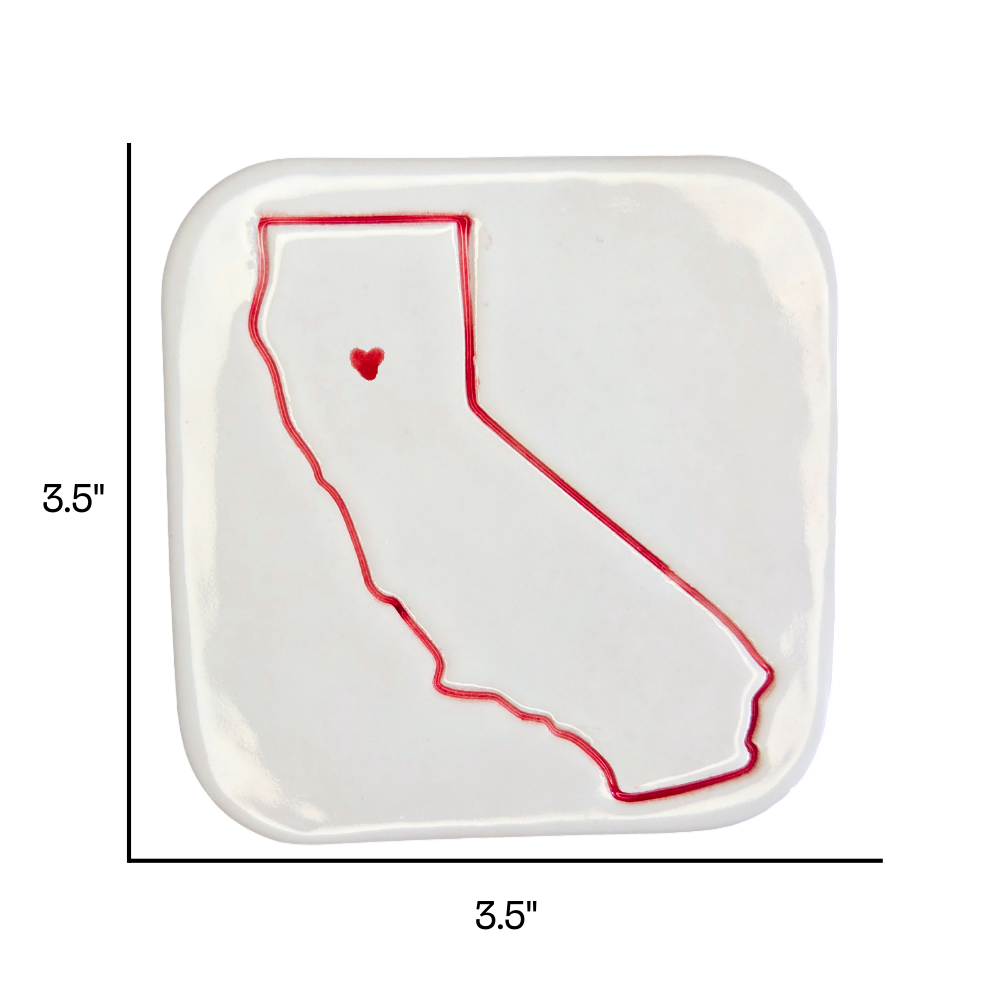 Chico Handcrafted Ceramic Coaster Set of 4 | Unique California Gift