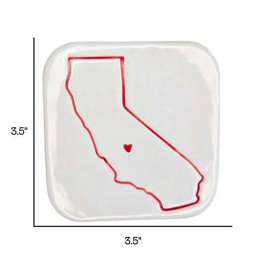 Fresno Handcrafted Ceramic Coaster Set of 4 | Unique California Gift