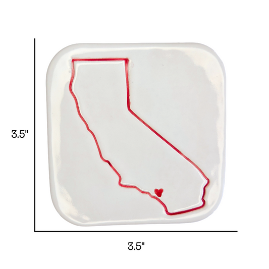 Los Angeles Handcrafted Ceramic Coaster Set of 4 | Unique California Gift