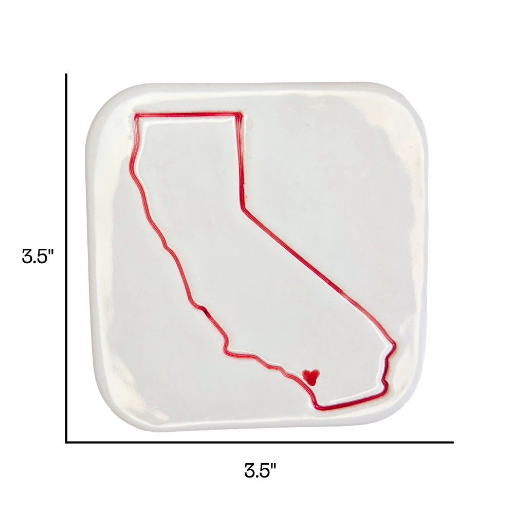 Newport Beach Handcrafted Ceramic Coaster Set of 4 | Unique California Gift