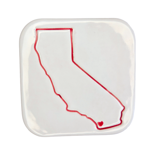 California Handcrafted Custom Ceramic Coaster | Individual Single Coaster