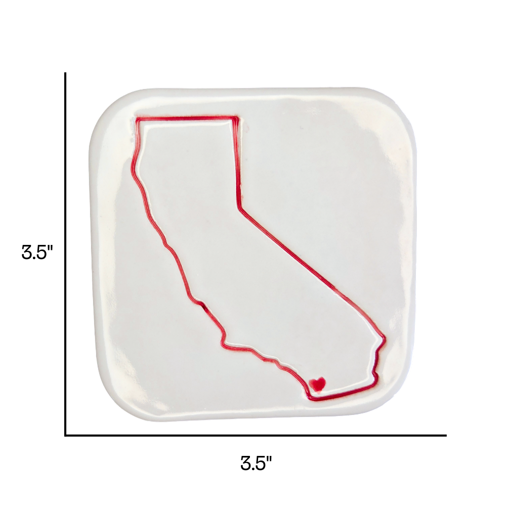 San Diego Handcrafted Individual Ceramic Coaster | Unique California Gift