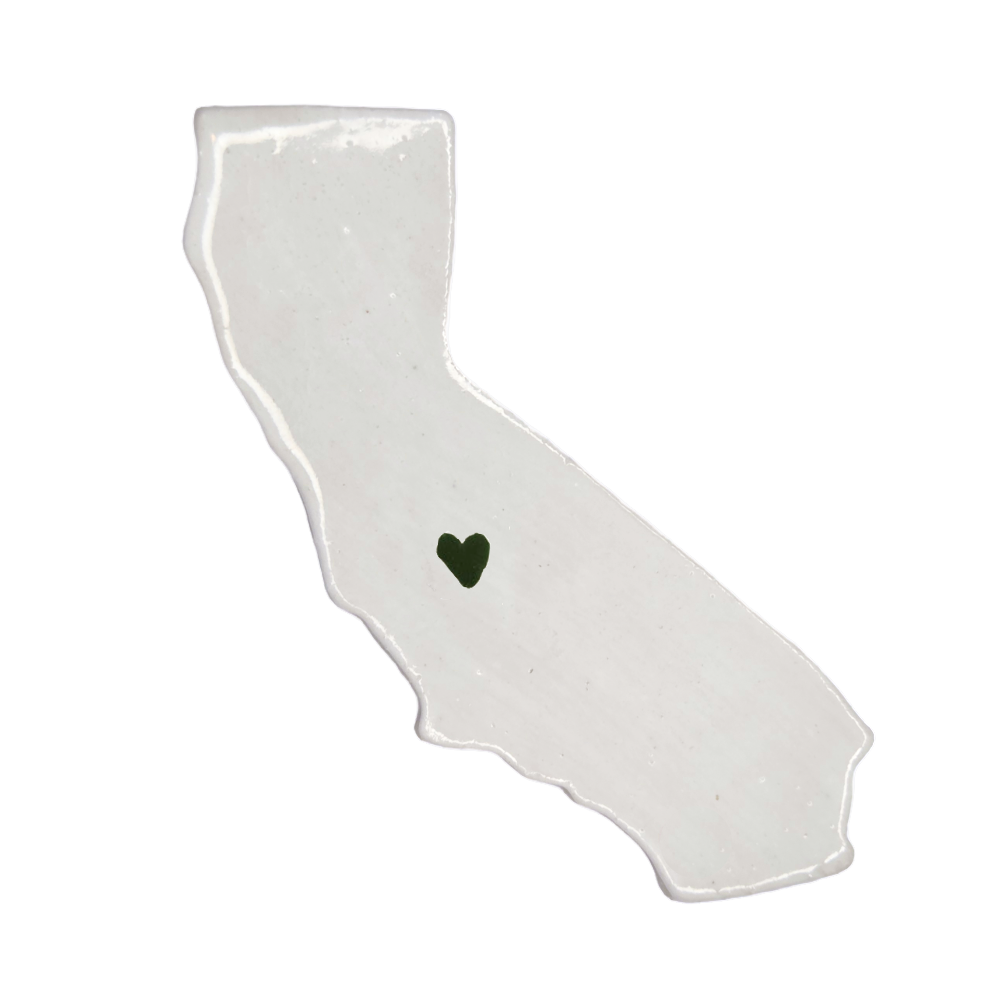 Fresno Ceramic Magnet - Handmade Central Valley California Souvenir with Heart Design