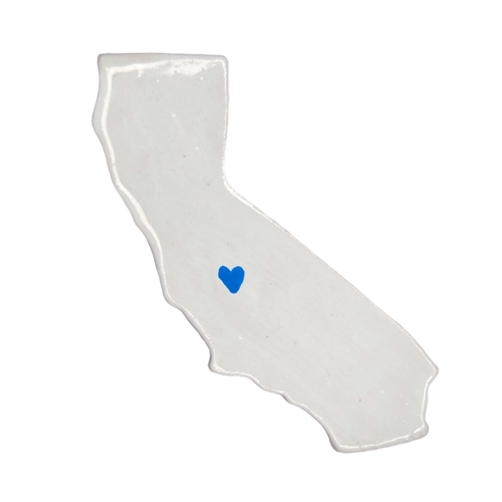 Fresno Ceramic Magnet - Handmade Central Valley California Souvenir with Heart Design