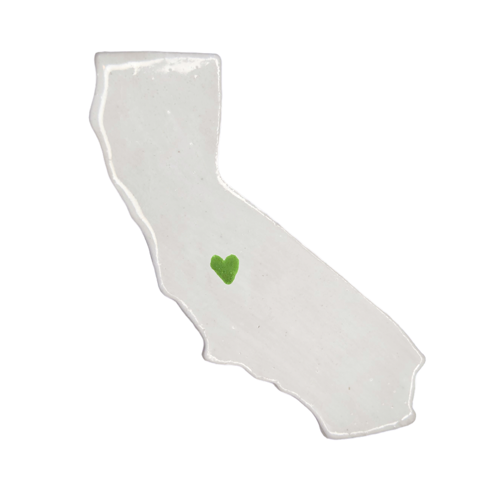 Fresno Ceramic Magnet - Handmade Central Valley California Souvenir with Heart Design