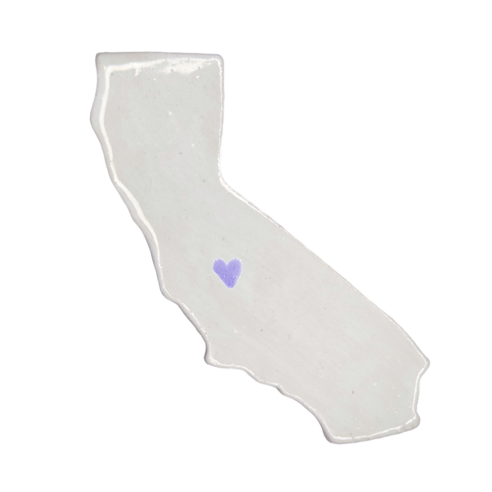 Fresno Ceramic Magnet - Handmade Central Valley California Souvenir with Heart Design
