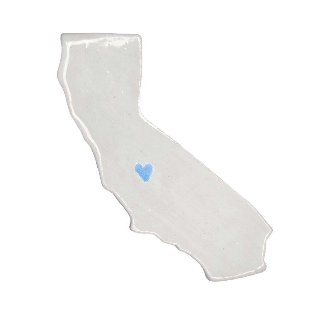 Fresno Ceramic Magnet - Handmade Central Valley California Souvenir with Heart Design