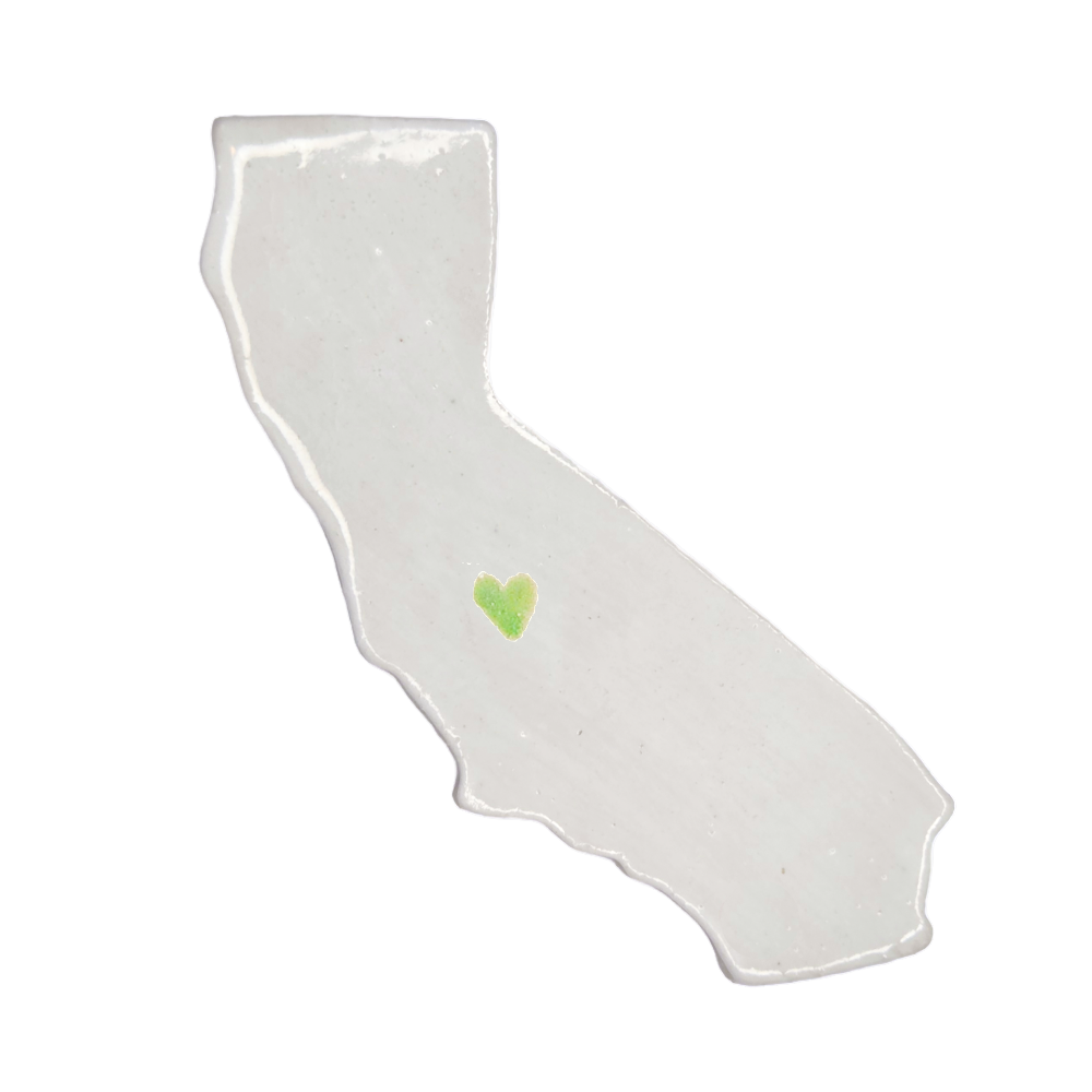 Fresno Ceramic Magnet - Handmade Central Valley California Souvenir with Heart Design
