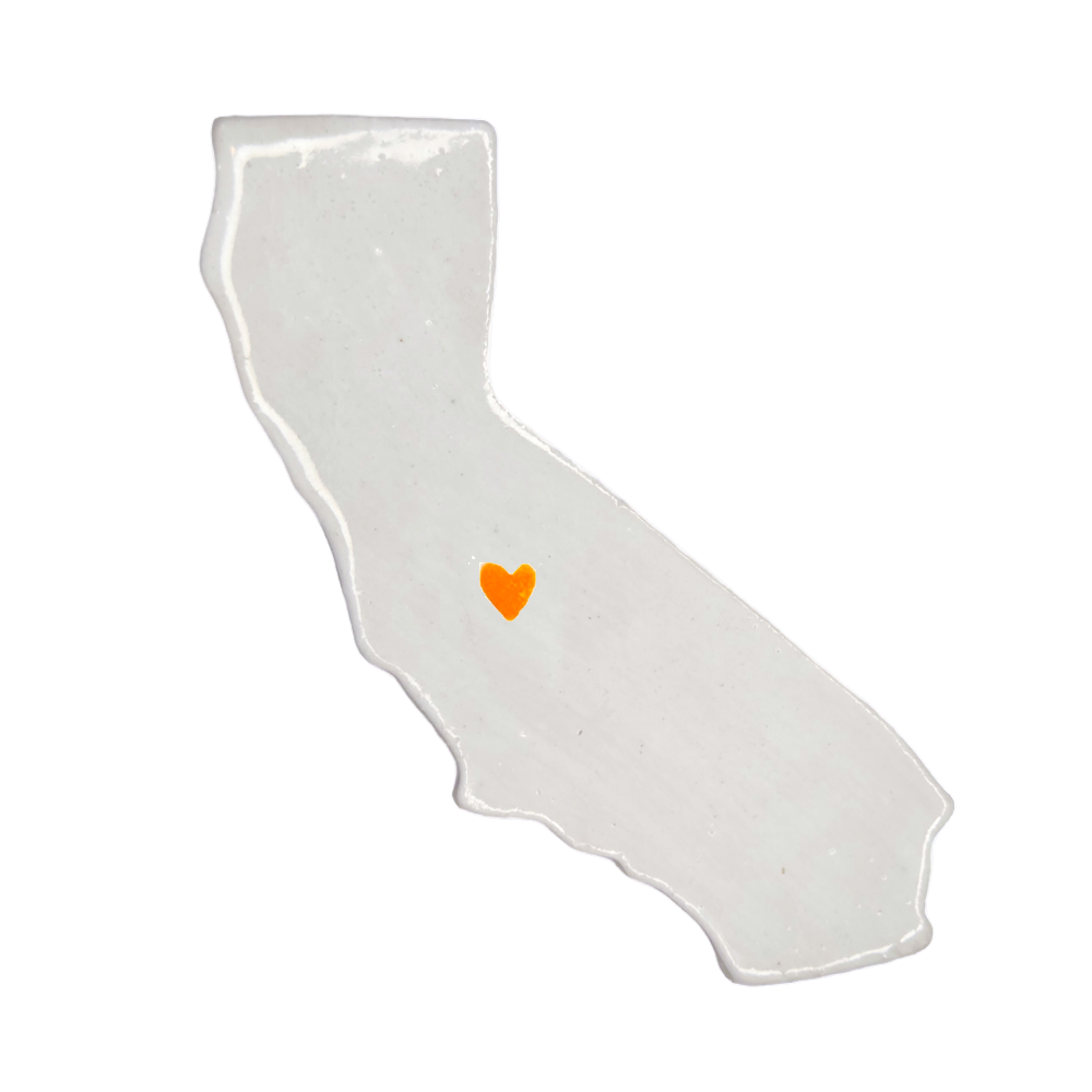 Fresno Ceramic Magnet - Handmade Central Valley California Souvenir with Heart Design