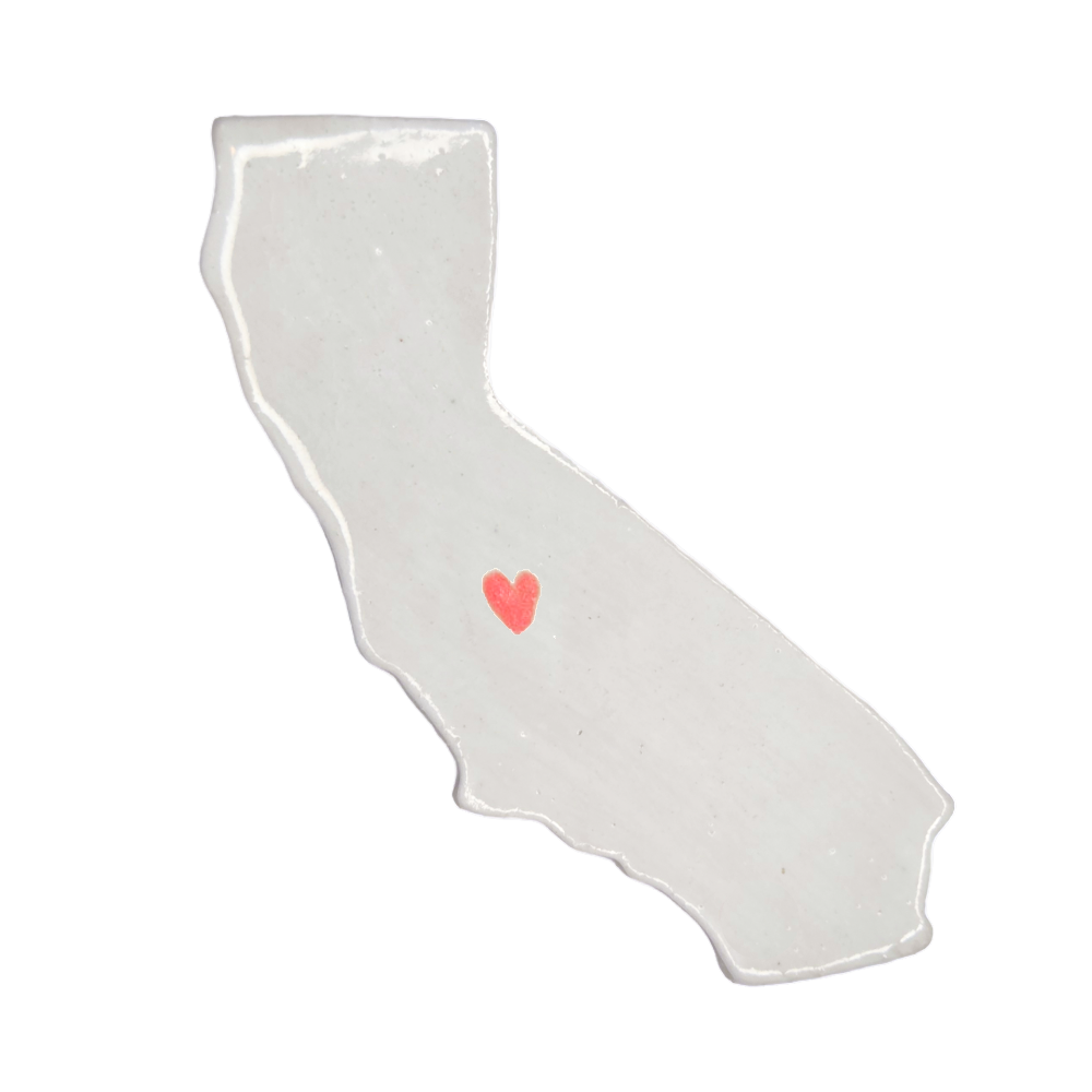 Fresno Ceramic Magnet - Handmade Central Valley California Souvenir with Heart Design