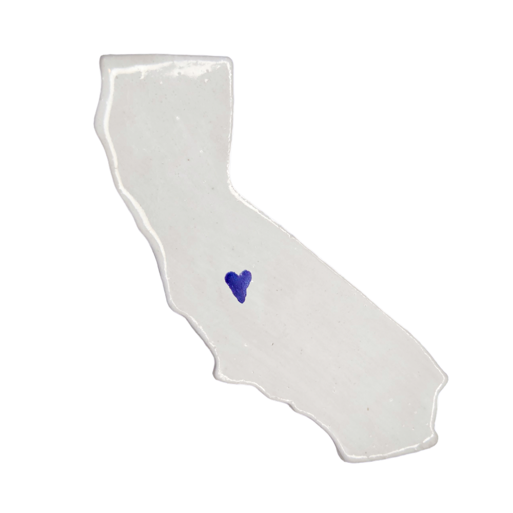 Fresno Ceramic Magnet - Handmade Central Valley California Souvenir with Heart Design