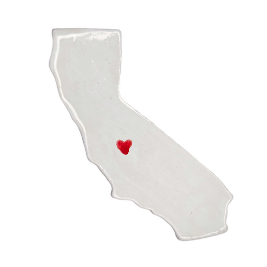 Fresno Ceramic Magnet - Handmade Central Valley California Souvenir with Heart Design