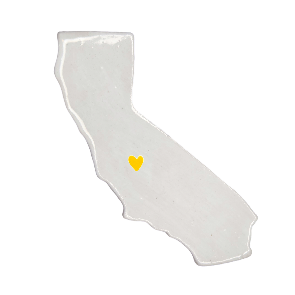 Fresno Ceramic Magnet - Handmade Central Valley California Souvenir with Heart Design