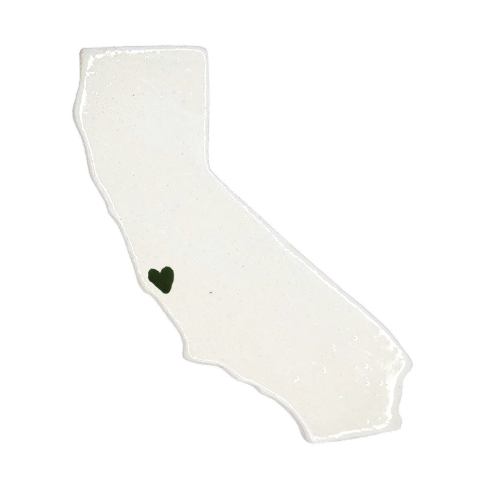 Monterey Ceramic Magnet - Handmade Central Coast California Souvenir with Heart Design