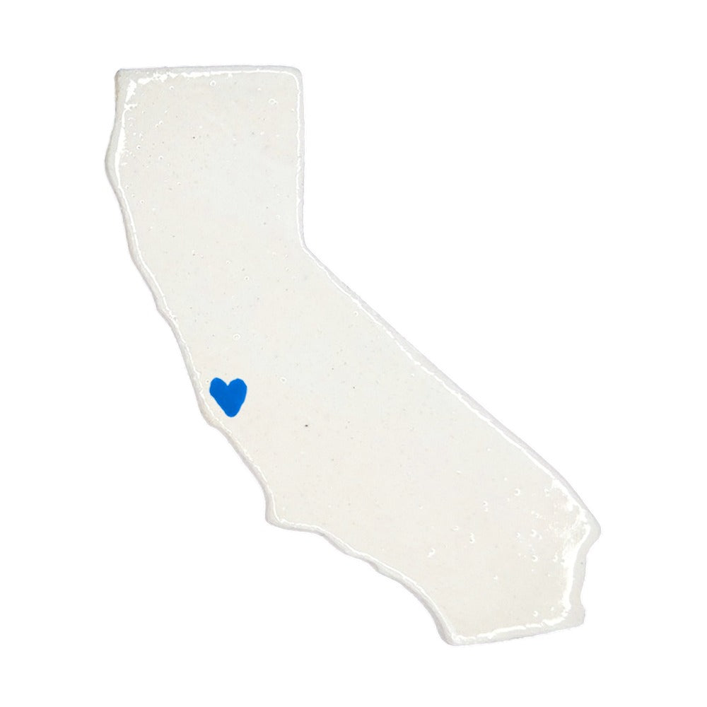 Monterey Ceramic Magnet - Handmade Central Coast California Souvenir with Heart Design