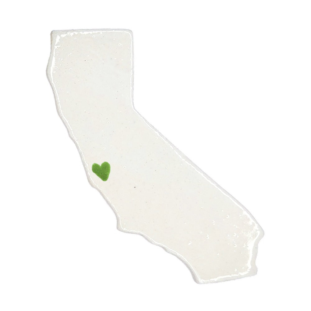 Monterey Ceramic Magnet - Handmade Central Coast California Souvenir with Heart Design