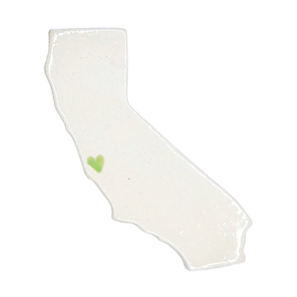 Monterey Ceramic Magnet - Handmade Central Coast California Souvenir with Heart Design