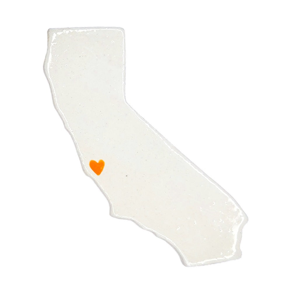 Monterey Ceramic Magnet - Handmade Central Coast California Souvenir with Heart Design