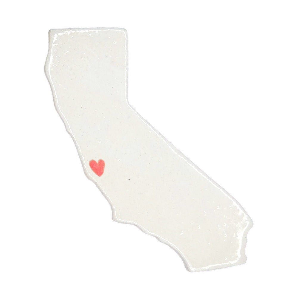 Monterey Ceramic Magnet - Handmade Central Coast California Souvenir with Heart Design