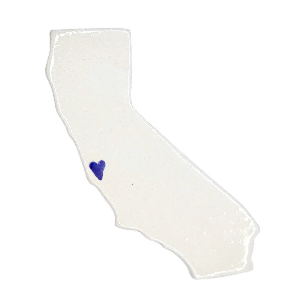 Monterey Ceramic Magnet - Handmade Central Coast California Souvenir with Heart Design