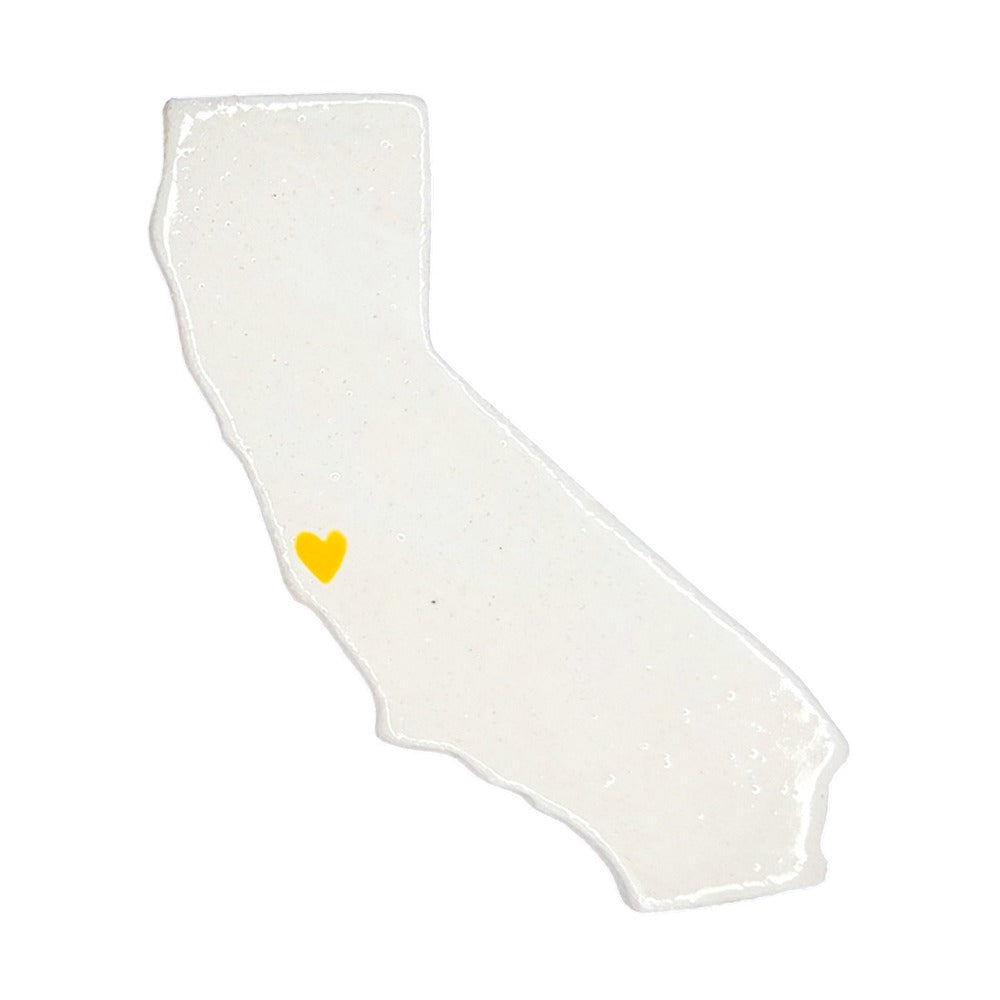 Monterey Ceramic Magnet - Handmade Central Coast California Souvenir with Heart Design