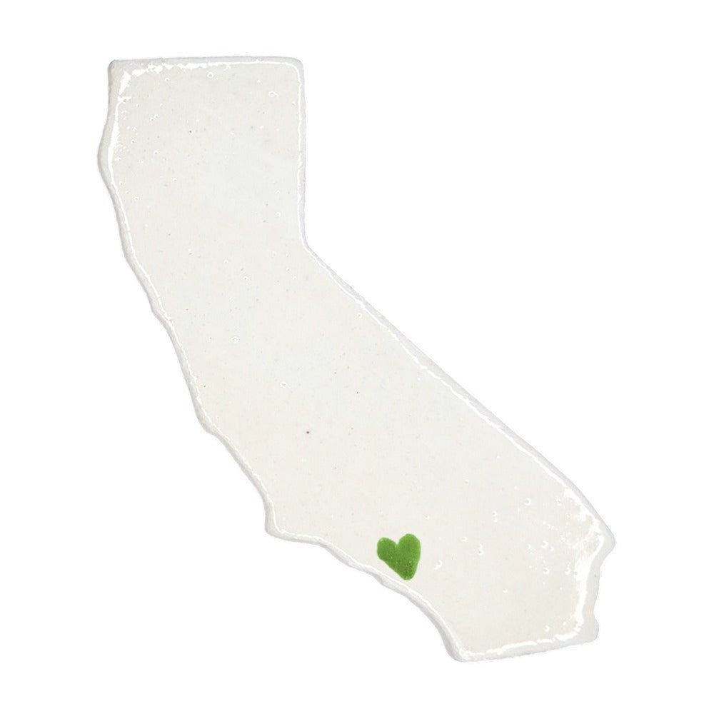 Newport Beach Ceramic Magnet - Handmade Orange County California Souvenir with Heart Design