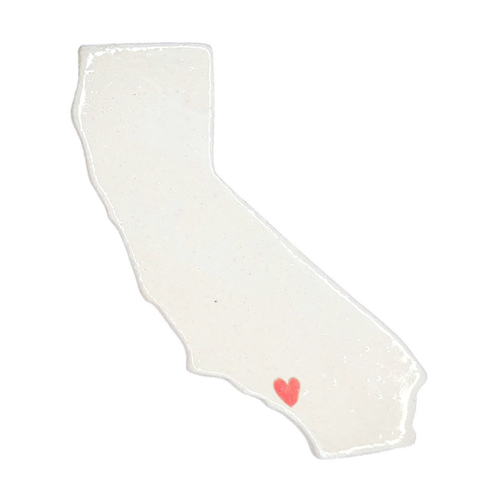 Newport Beach Ceramic Magnet - Handmade Orange County California Souvenir with Heart Design