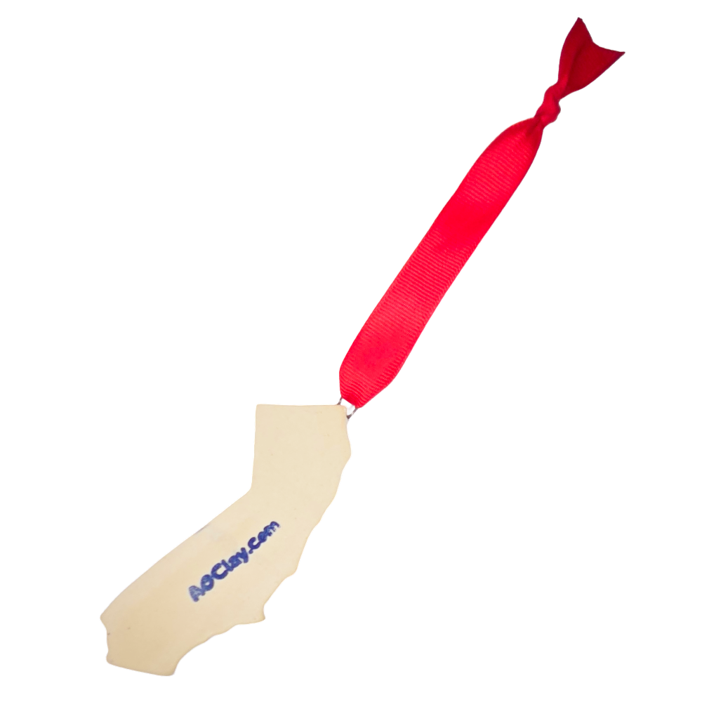 California Handcrafted Custom Ceramic Christmas Ornament