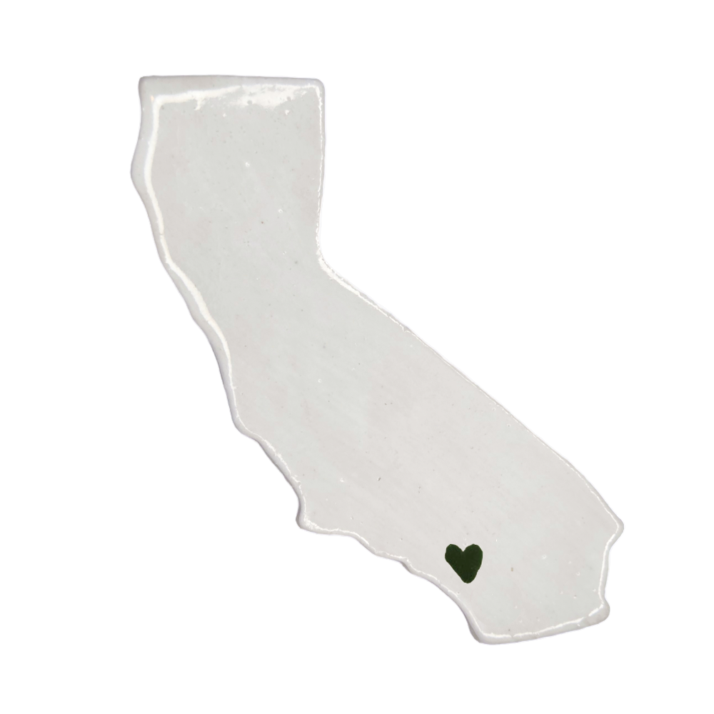 Riverside Ceramic Magnet - Handmade Inland Empire California Souvenir with Heart Design