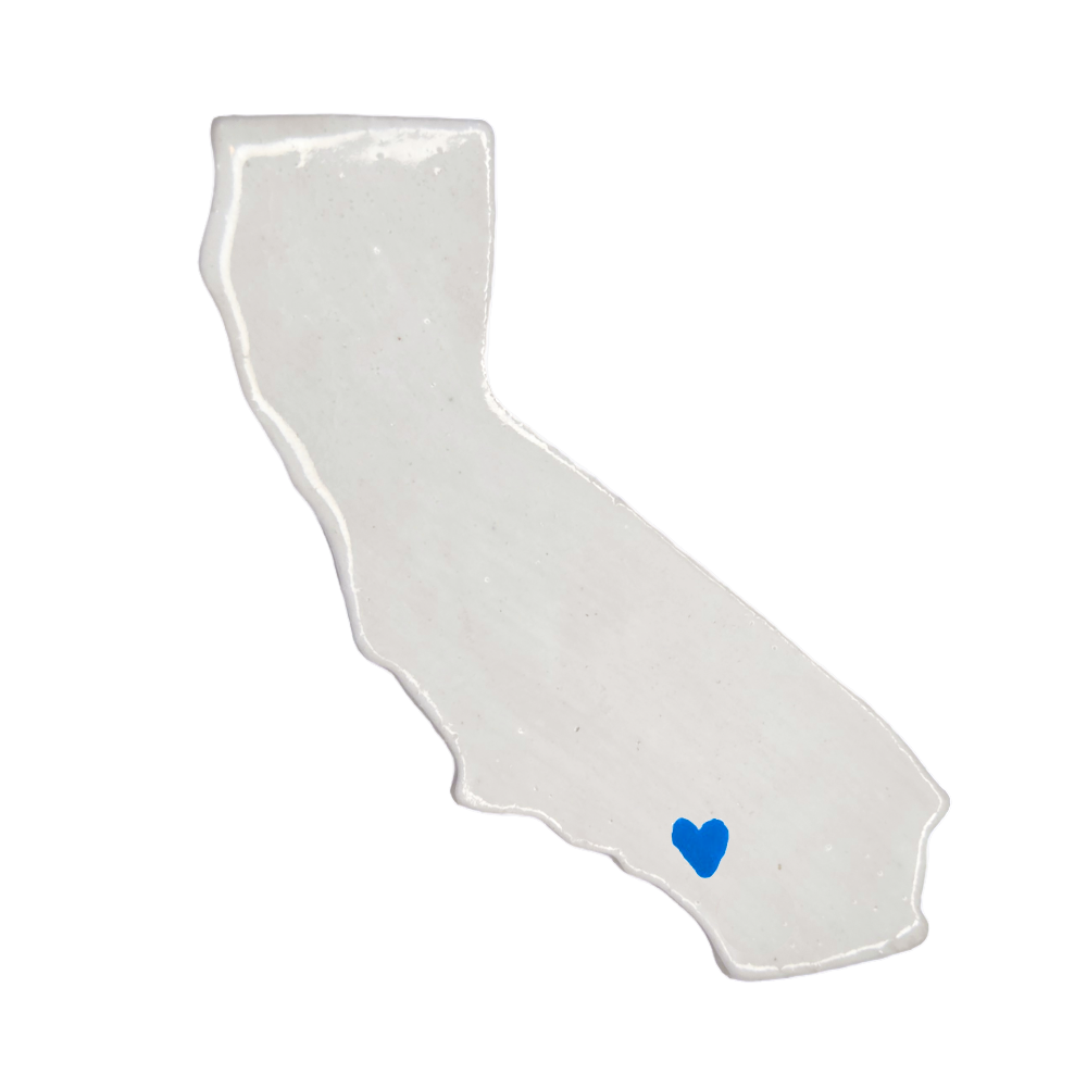 Riverside Ceramic Magnet - Handmade Inland Empire California Souvenir with Heart Design